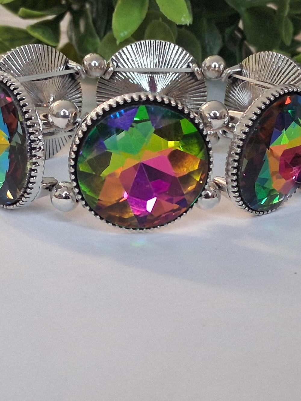 Multicolor Mystic Crystal Statement Stretch Bracelet